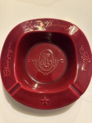 Vintage Louis Roederer Champagne Reims France Ruby Red Advertising Ashtray 8''