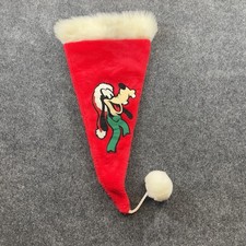 Disney Goofy Santa Hat Christmas Plush Red White Holiday Stocking Cap 27