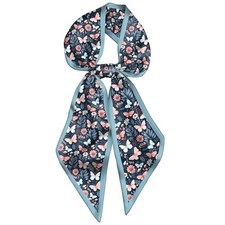 Head Hair Scarf Neck Silk Feeling Scarves Long Thin Satin O-9-butterfly Flower
