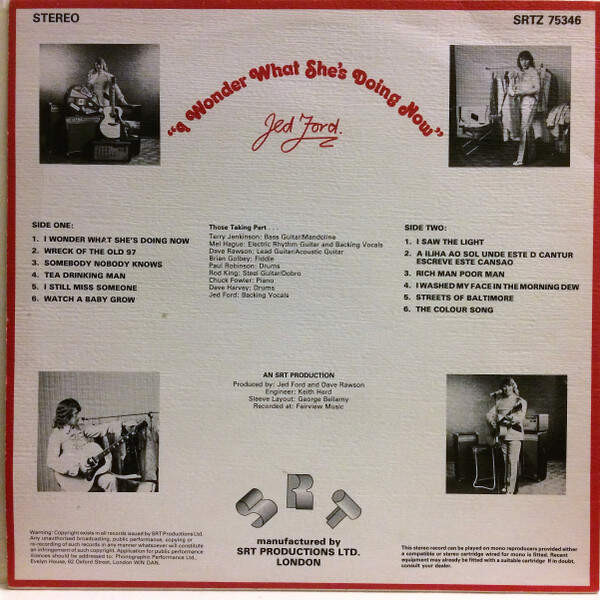 Jed Ford I Wonder What She's Doing Now (VINYL) UK