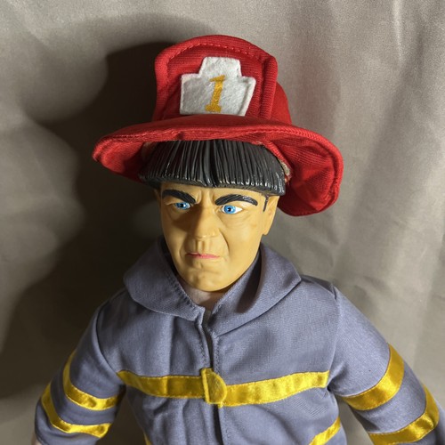 THE THREE STOOGES FIREFIGHTER MOE PLUSH FIGURES 11" TALL Plastic Head - Picture 2 of 4