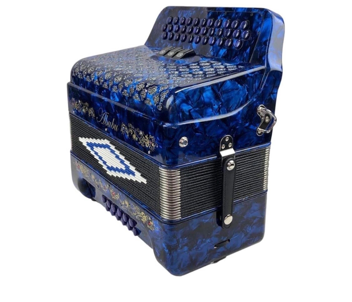 Abubu 34-Button Diatonic Accordion - Blue Pearloid - GCF Norteño