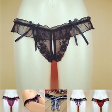 Culotte en dentelle transparente lingerie sexy sans entrejambe pour femmes grand