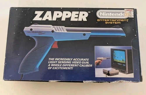 Nintendo NES Grey Gray Zapper Light Gun Controller Vintage 1986 CIB