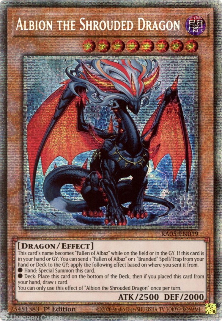 RA05-EN019 Albion the Shrouded Dragon : Starlight Rare 1st Edition Mint YuGiOh C
