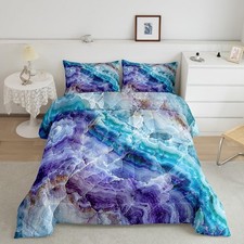 Marble Bedding Set Queen Size Modern Marbling Comforter Boys Girls Bedroom De...