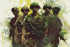 US MILITARY ARMY AIR FORCE SOLDIER STRETCHED CANVAS WALL ART READY TO HANG MC52