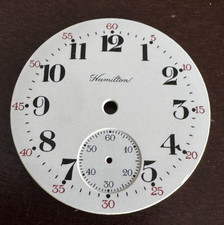 FINE VINTAGE 16 SIZE HAMILTON POCKET WATCH PORCELAIN DIAL SINGLE SUNK