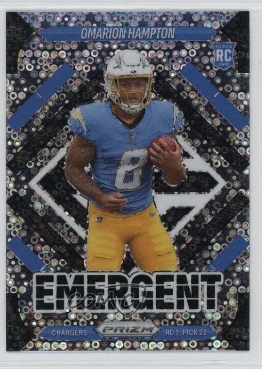 2025 Panini Prizm Emergent No Huddle Prizm Omarion Hampton #9 0ee