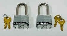 Master Lock Commercial Security Padlocks  ASTMF883~ 2" Shackle 2 Keys lot of 2