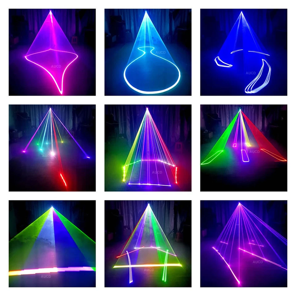 IOS Android App Edit 5W RGB iLDA DMX Animation DJ Stage Projector Laser Lighting - Image 3 of 4