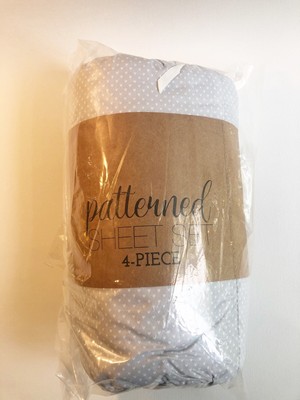 ienjoy Home 4 Piece Sheet Set Wheatfield Patterned Gray Full Size 