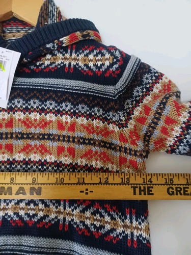 NWT Printed Sweater-Knit Pullover Hoodie for Boys Fair Isle Small 6 - Picture 4 of 6