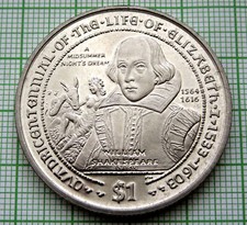 BRITISH VIRGIN ISLANDS 2003 DOLLAR, LIFE OF ELIZABETH I - WILLIAM SHAKESPEARE BU
