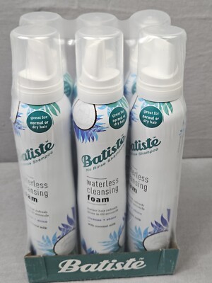 Lot 6 Batiste No Rinse Dry Shampoo Waterless Cleansing Foam w/ Coconut Milk