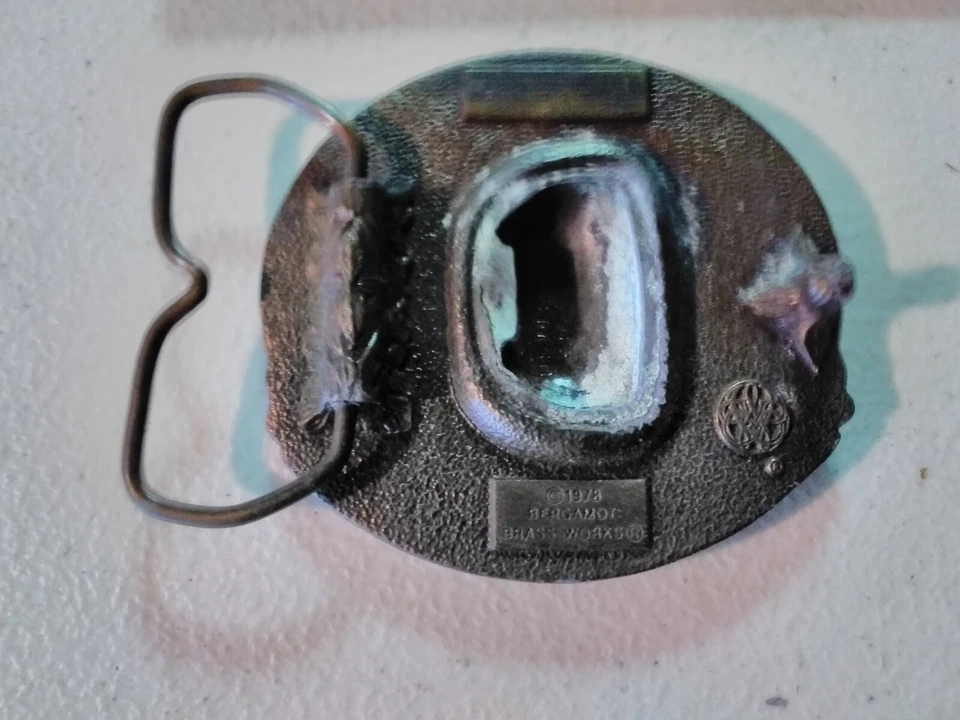 复古 Sir Walter Raleigh 皮带扣 - 黄铜 - 佛手柑黄铜作品 1978 #206 — 第 2/2 张图片