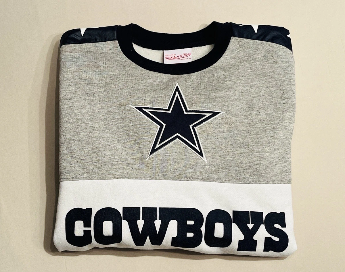 Mitchell u0026amp; Ness Dallas Cowboys Sweatshirt ColorBlock Blue Gray u0026amp;  White Mens Sz M | eBay