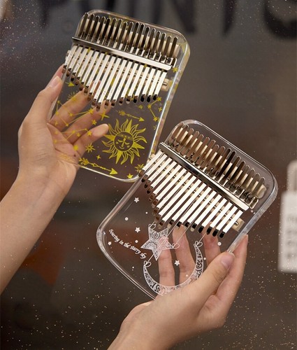 17 teclas acrílico de lujo Kalimba pulgar piano portátil regalo para principiantes - Imagen 2 de 19