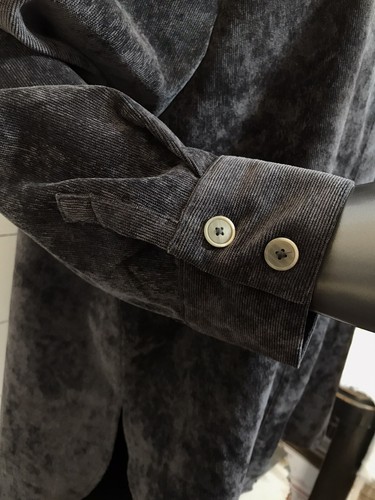 Zara Corduroy SIZE M OVERSIZED Button Down Shirt gray Charcoal - Picture 6 of 12