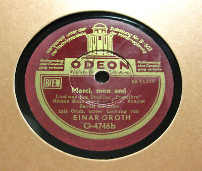 ZARAH LEANDER Merci, mon ami... / Ich habe vielleicht noch nie geliebt ! ODEON