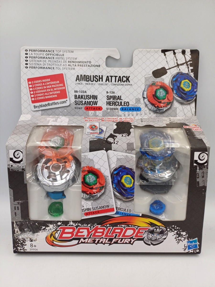 Beyblade Metal Fury Ambush Attack Bakushin Susanow & Spiral