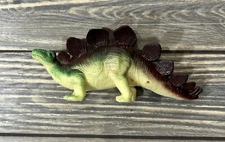 Vintage Dolgen Stegosaurus Green Yellow Dinosaur Figure Figurine Toy 6”