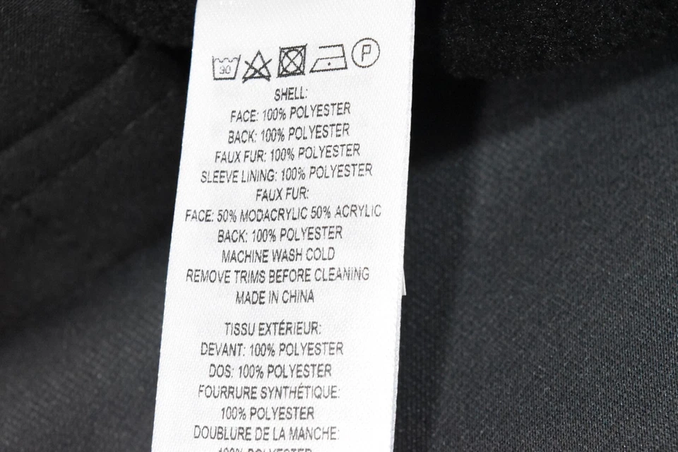 French Connection женщин траншея куртка новый 3 X черный искусственного меха отделки флиса с подкладкой - Изображение 4 из 4