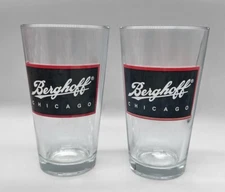 Berghoff Chicago Beer Pint Beverage Glass Chicago Restaurant Set of 2