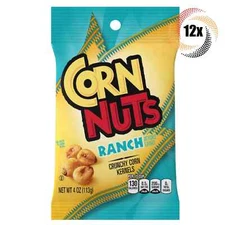 Full Box 12x Bags Corn Nuts Ranch Flavored Crunchy Corn Kernels Snack - 4oz