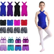 Girl Kid Dance Outfit Ballet Gymnastic Leotard Top Bottoms Yogo Sports Dancewear
