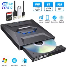 External CD DVD Drive USB 3.0 Writer Burner Player for PC Laptop Windows 11 10