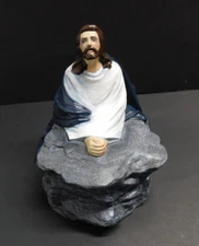 Vintage Jesus Praying Figurine Ceramic 1985 Byron Molds