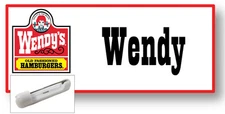 1 NAME BADGE FUNNY HALLOWEEN COSTUME WENDY OF WENDYS HAMBURGERS PIN