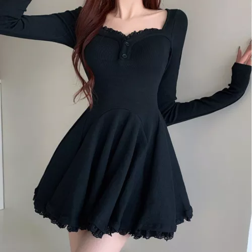 Vestido Japonés Lolita Kawaii Para Mujer Encaje Dulce Suéter Vestidos Fiesta Niñas Falda - Imagen 11 de 20
