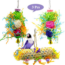 2/3/4pcs Bird Parrot Toy Set Colorful Assorted Hanging Pet Cage Indoor Decor HOT