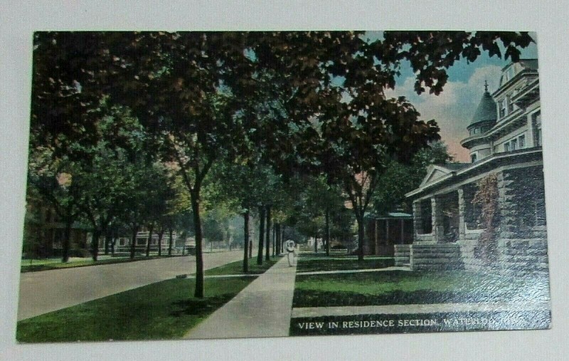 1900's View In Old Residence Section Waterloo IA Iowa Antique Postcard
