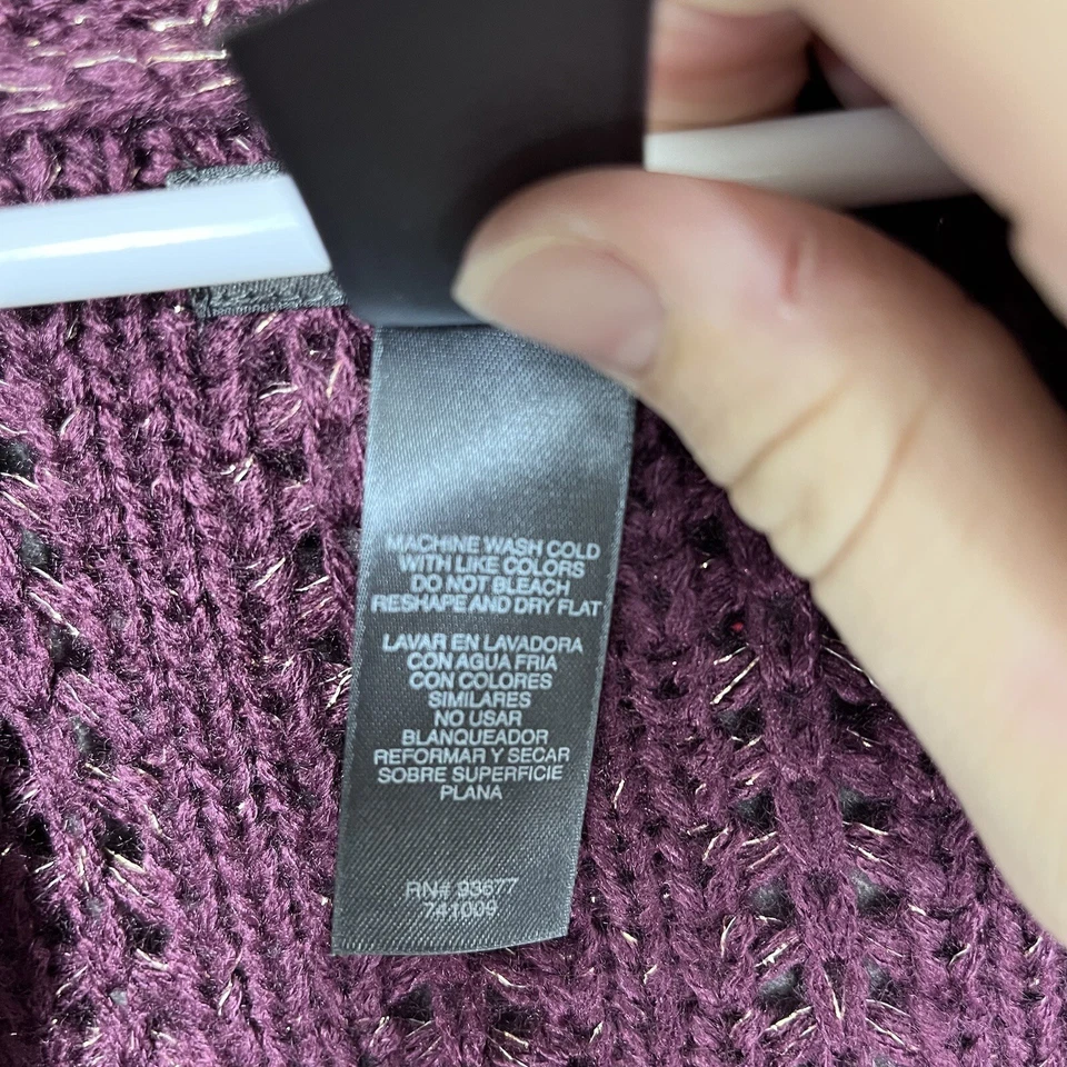 Bisou Bisou вязаный кардиган свитер жакет женский размер S фиолетовый кнопка длинным рукавом - Изображение 3 из 4