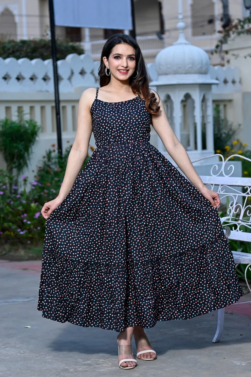 Printed Rayon Designer Gown buy online -