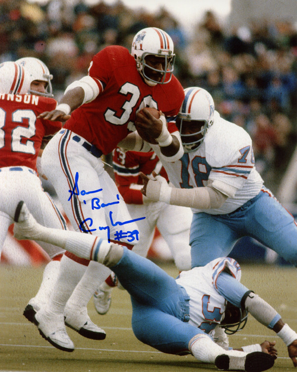 SAM BAM CUNNINGHAM SIGNED 8x10 PHOTO NEW ENGLAND PATRIOTS LEGEND BECKETT BAS 
