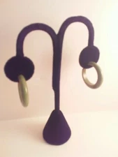 Vintage Green Yellow Bakelite Clip Hoop Earring Tested W/ Simichrome & Hot Water