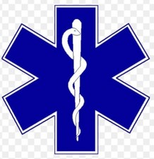 Star of Life blue waterproof laminated sticke...