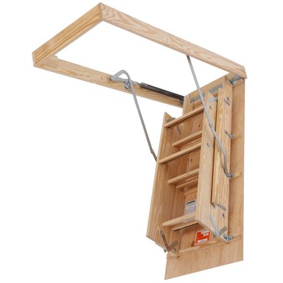 Wooden Attic Ladder Pull Down Folding Stairs Wood Steps Ceiling Door Access New 47345102211 Ebay