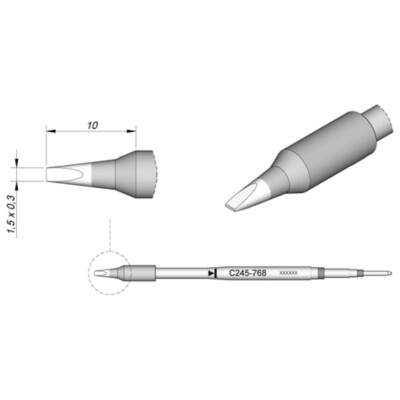JBC Lötspitze Serie C245 Meißelform, C245768/1,5 x 0,3 mm, gerade C245768
