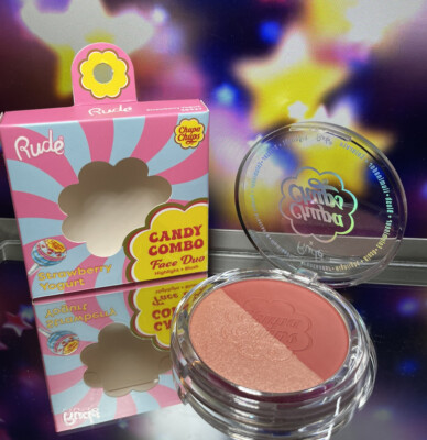 Rude Cosmetics ~ Chupa Chups Highlight & Blush Duo ~ Shade Strawberry Yogurt