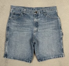Y2K Vintage Wrangler Jorts Men's Shorts Carpenter Pocket Denim Grunge Size 34x10