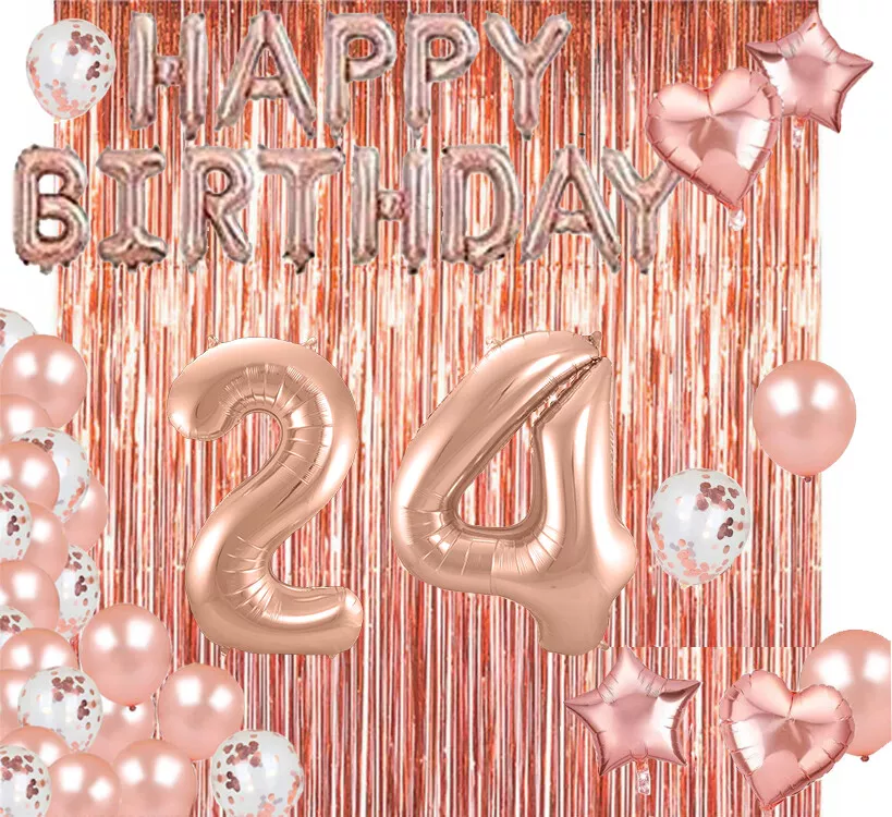 24th Birthday Balloon 24th Birthday Decorations Rose Gold 24