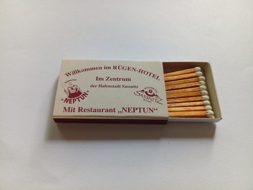 Rügen Hotel Sassnitz Neptun Restaurant Streichhölzer Streichholzschachtel