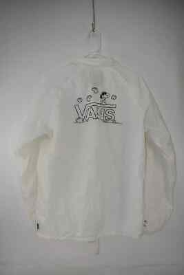 Vans X Peanuts Torrey White Snoopy Button Windbreaker Skate Size L