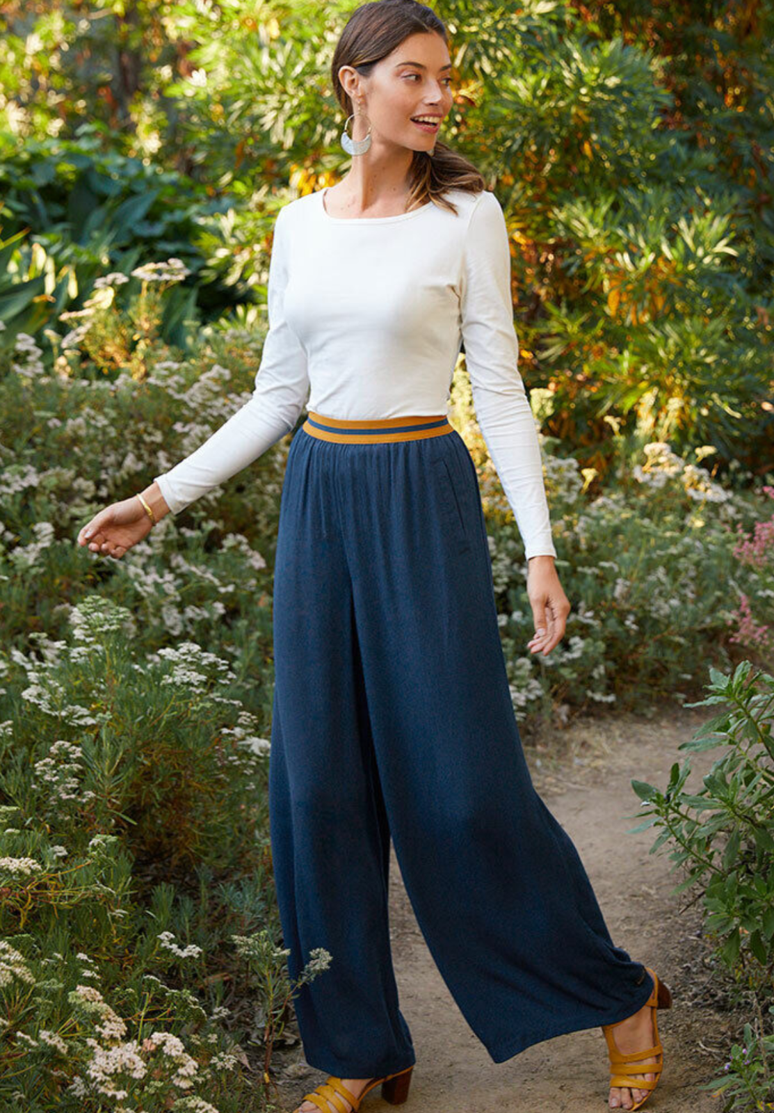 Matilda Jane Wide Leg Boho Beachy Pants size XS-Small Comfy Pull On NEW Nwt