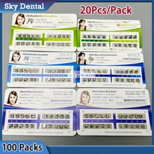 100 Packs Dental Orthodontic Brackets Braces MIM Monoblock Mini Roth/MBT 022 345